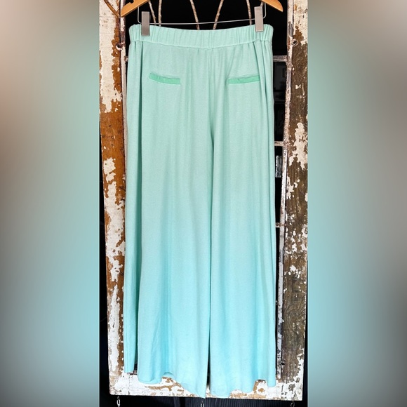 POL Free People Style Mint Green Drawstring Wide Leg Lounge Pants Boho Size - Picture 3 of 6